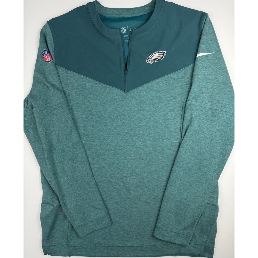 Nike Dri-FIT Philadelphia Eagles 1/4 Zip Pullover On Field NFL Mens LG